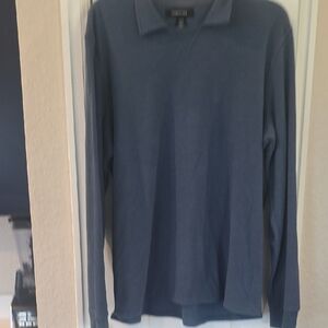 Kenneth Cole Blue Long Sleeve Polo Shirt